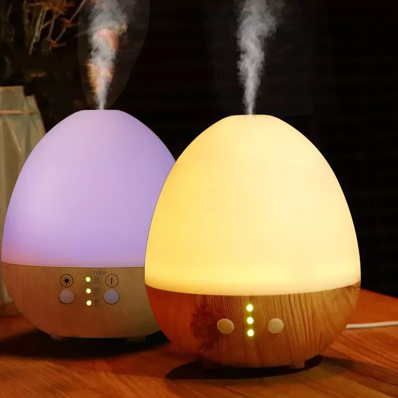 

NEW2023 Essential Oil Diffuser Wood Grain Ultrasonic Air Humidifier USB Egg-Shape Aroma Diffusers Aromatherapy Mist Maker with L