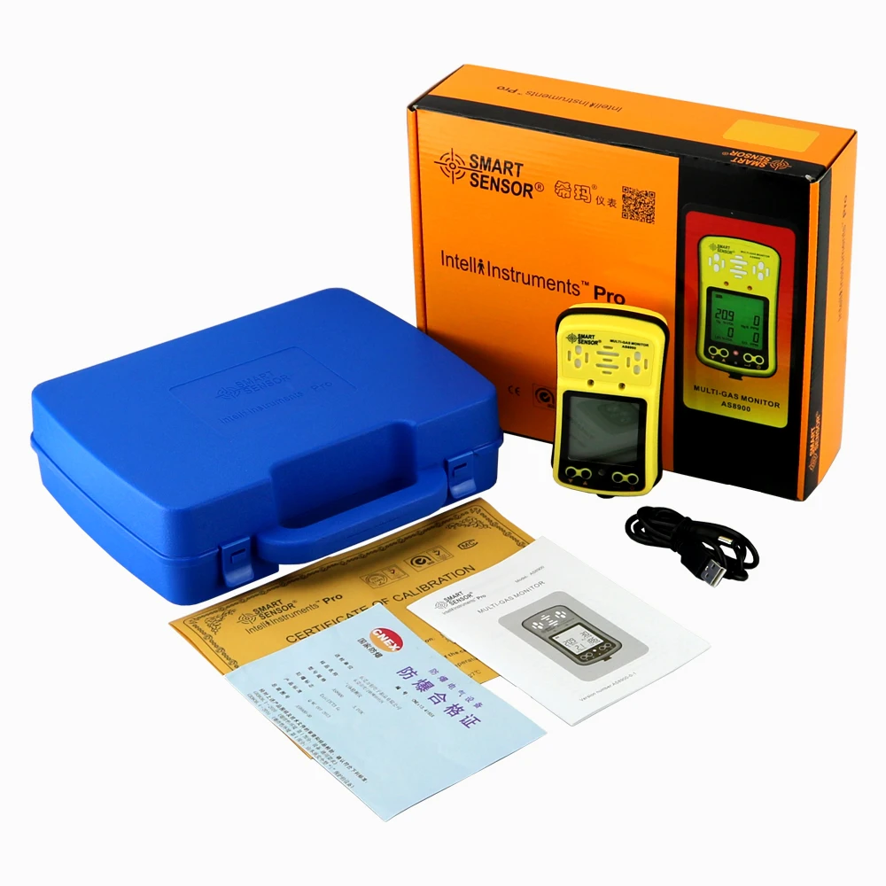 Мультигазовый монитор Ручной детектор газа Кислород O2 Гидротация H2S Детектор