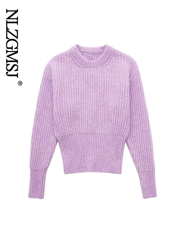 

Nlzgmsj 2022, пуловеры, Минималистичная корейская мода, весна-осень, Женский шикарный свитер, элегантные милые женские короткие топы