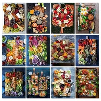 gatyztory acrylic paint by numbers kits food on canvas diy unframe 60x75cm still life oil painting by numbers home decor