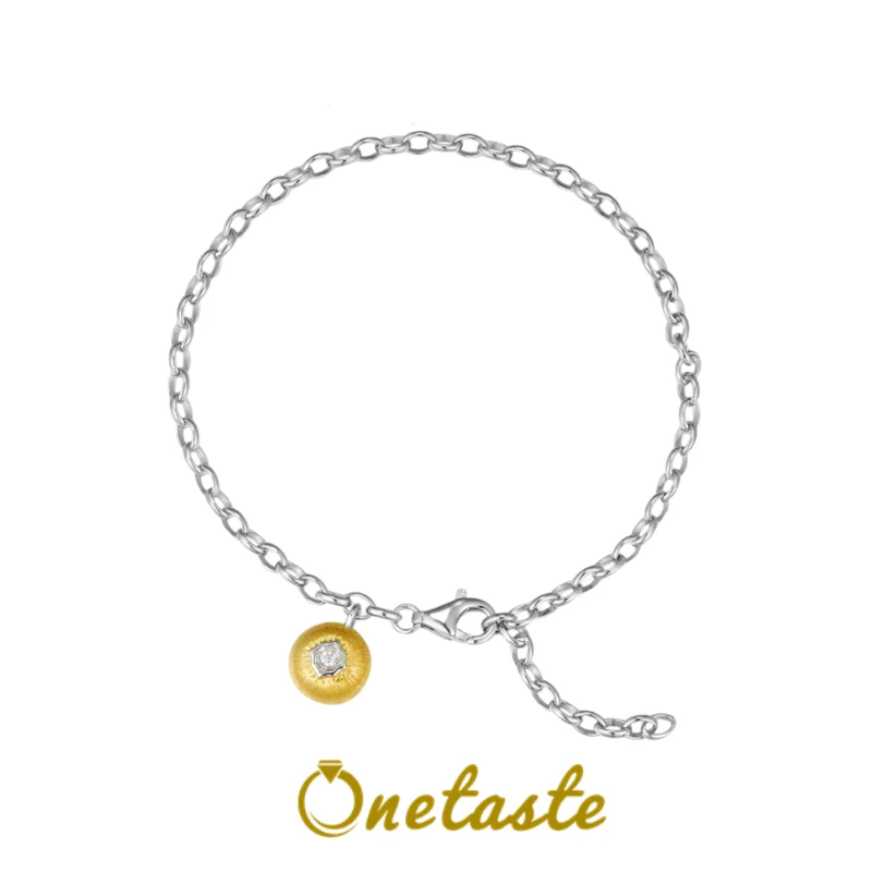 Стерлингового Серебра 925 пробы двухцветный натуральный топаз браслеты-подвески