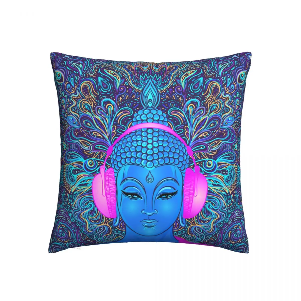 

Psychedelic Mandala Indian Buddha Pillowcase Printing Cushion Cover Decorations Bohemian Throw Pillow Case Cover Bedroom Square