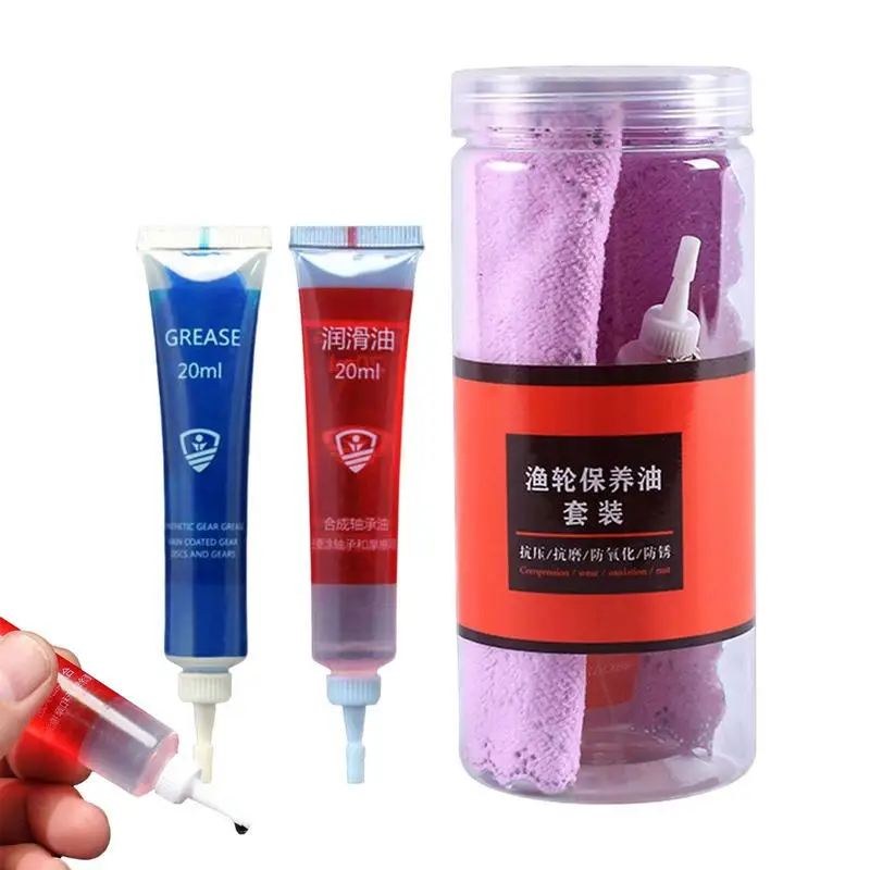 

Fishing Reel Grease 2 Pack Anti-wear Fishing Equipment Reel Grease And Oils Wet And Dry For Fishing Reels Lubricating Oil In One