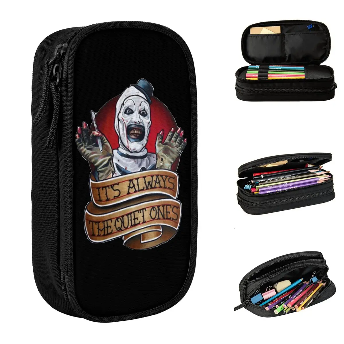 Ужасающий клоун фильм ужасов Хэллоуин пленка пенал коробка для ручек