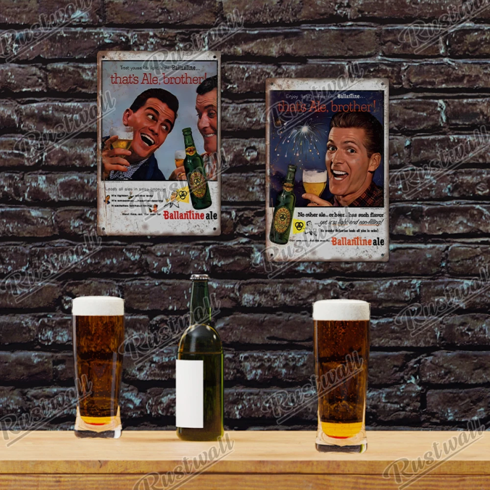 Фото стены ржавчины для любителей пива табличка в винтажном стиле бара и паба 7