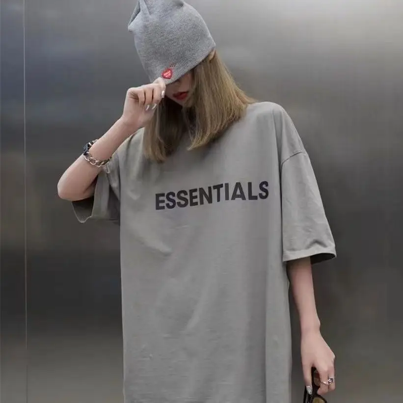 

FEAR OF GOD FOG ESSENTIALS OF double line letter loose hip-hop short-sleeved t-shirts for men and women