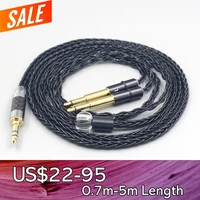 ln007703 6 5mm 2 5mm 4 4mm xlr 8 core silver plated black earphone cable for meze 99 classics neo noir headset headphone