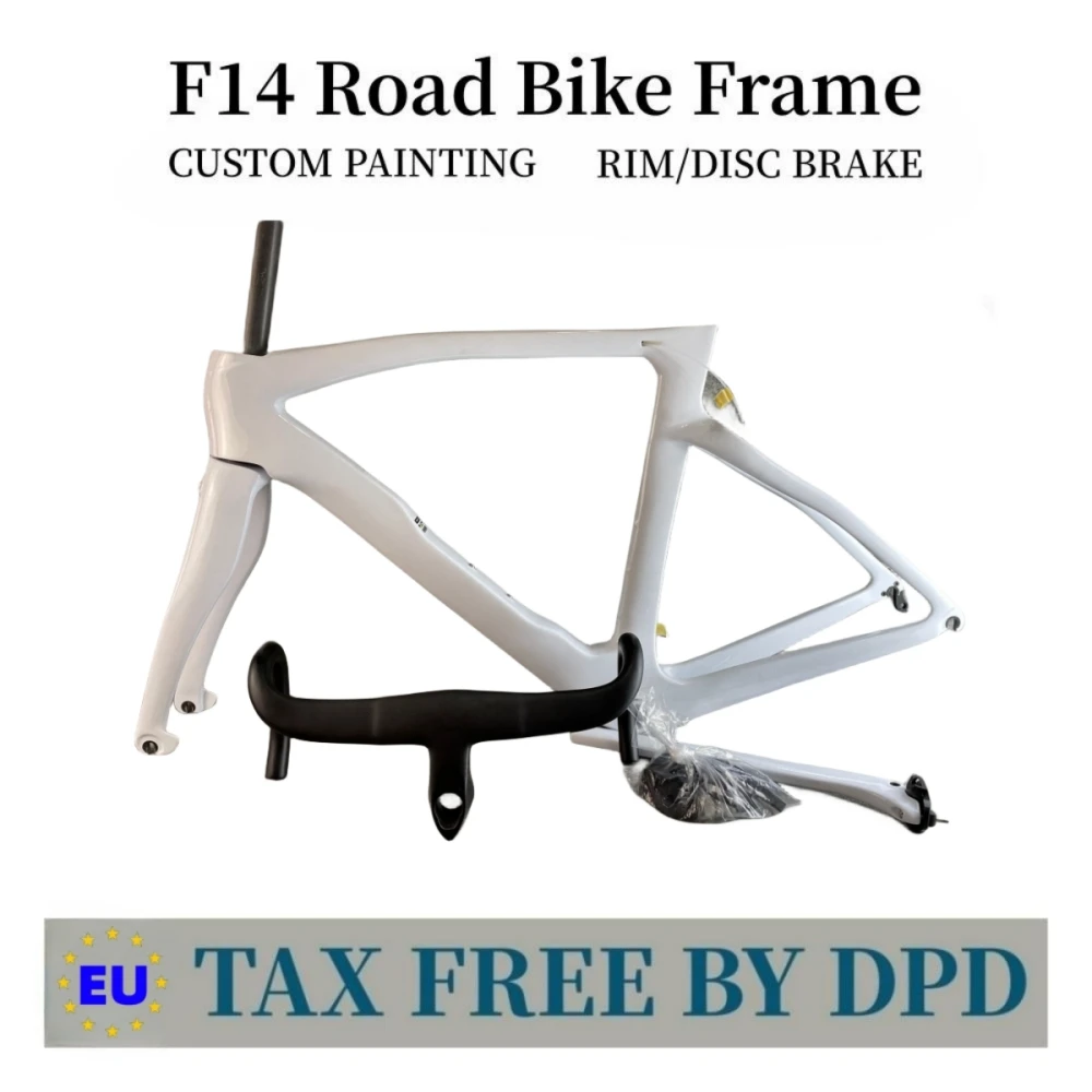 

T1100 UD Road Carbon Fiber Frame F14 Speed Bike Frames Disc/Rim Brake Racing Bicycle Frameset + Handlebar Custom Logo 80 colors