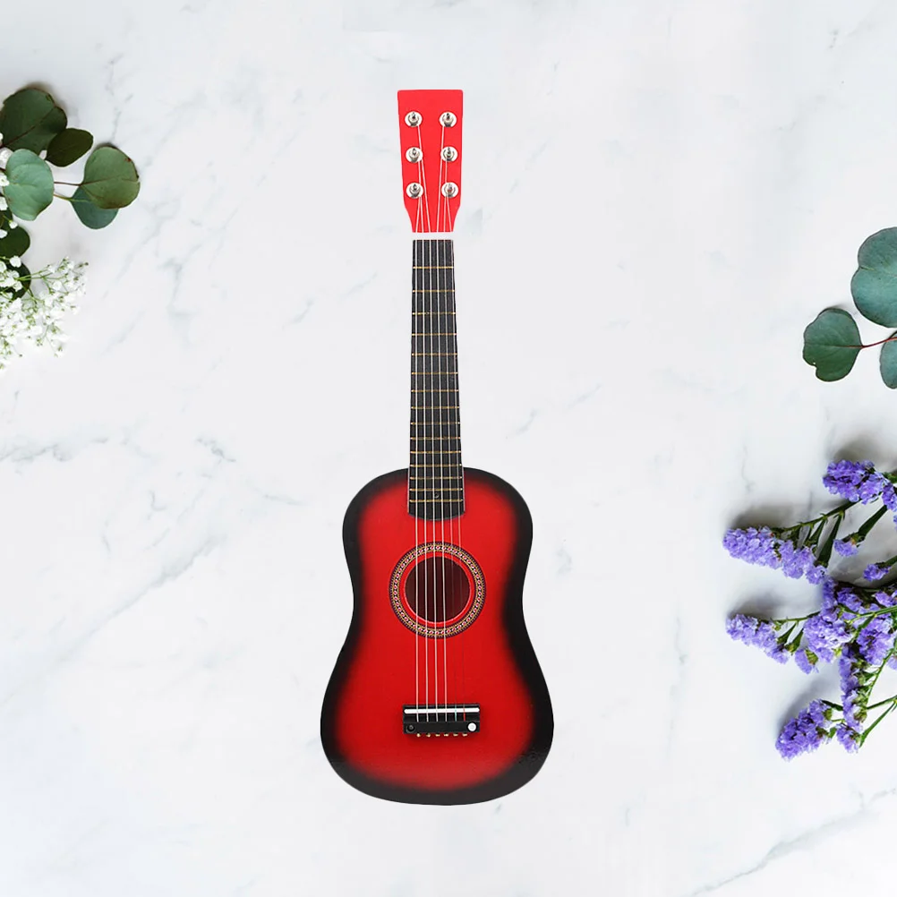 

23 Inch Folk Instrument Guitar Kids Mini Toys Playset Vintage Style Acoustic Music Wooden