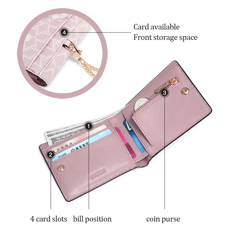 Short Wallet 2022 New Trendy Retro Printing Thin Section Multi-Card Space Large Capacity Small Fresh Women Shoulder Coin Purse