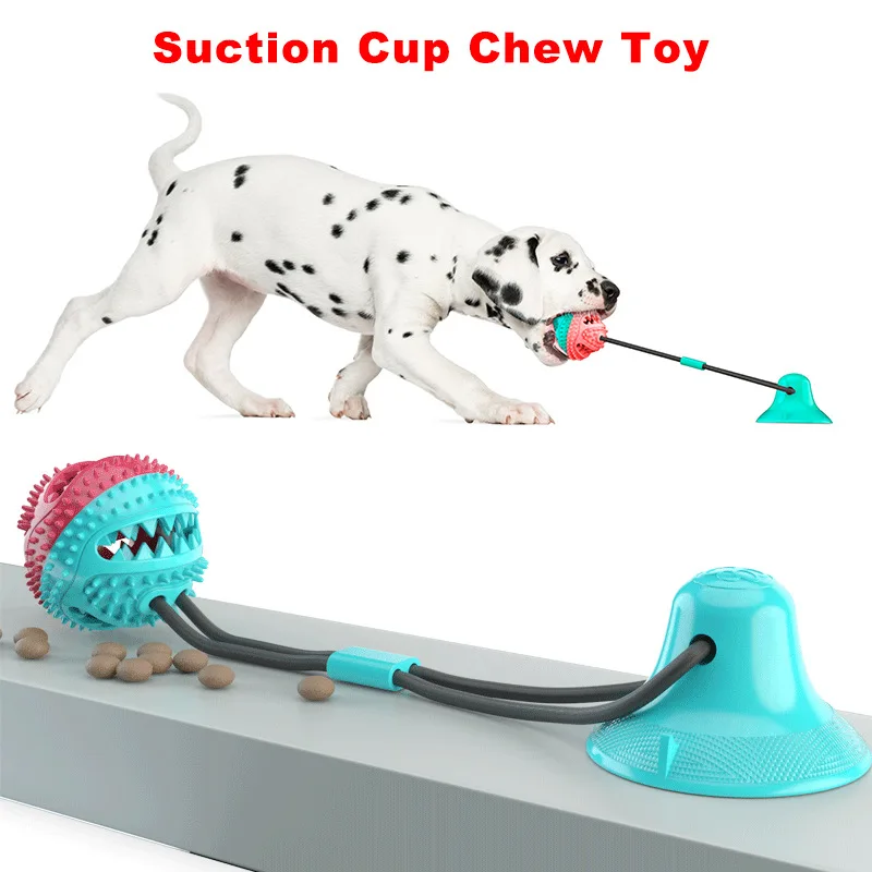

Игрушки для собак, резиновые жевательные игрушки, устойчивые к укусам, молярные шарики для чистки зубов, забавные, интерактивные, кормушка д...