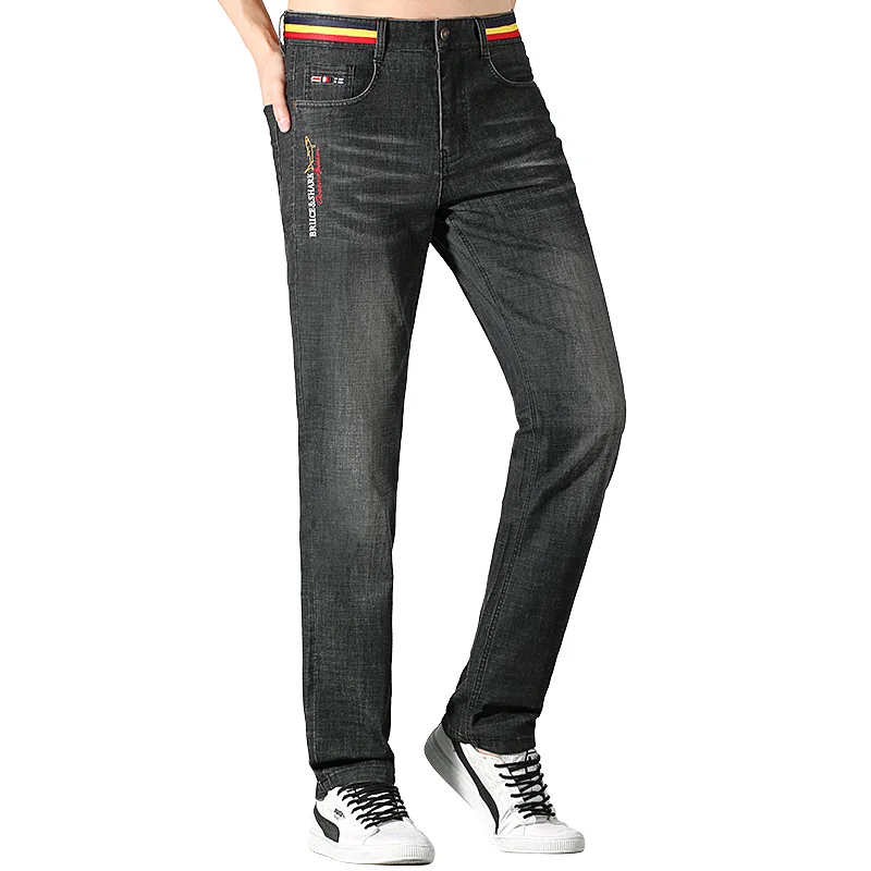 2023 New Summer Men's Jeans Stretching Cotton Bruce&Shark Loose Straight Casual  Fashion Denim Jeans Cowboys Jeans Big size 42