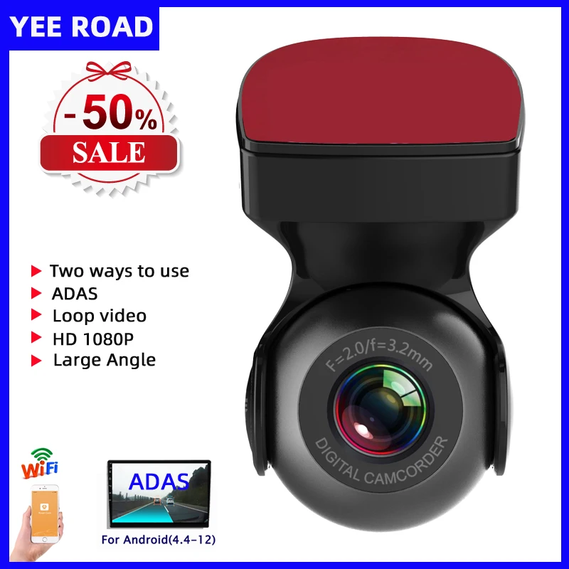 Купи 1080P HD Car DVR Video Recorder Wifi Android USB Hidden Night Vision Car Camera 170° Wide Angle Dash Cam G-Sensor Drive Dashcam за 839 рублей в магазине AliExpress