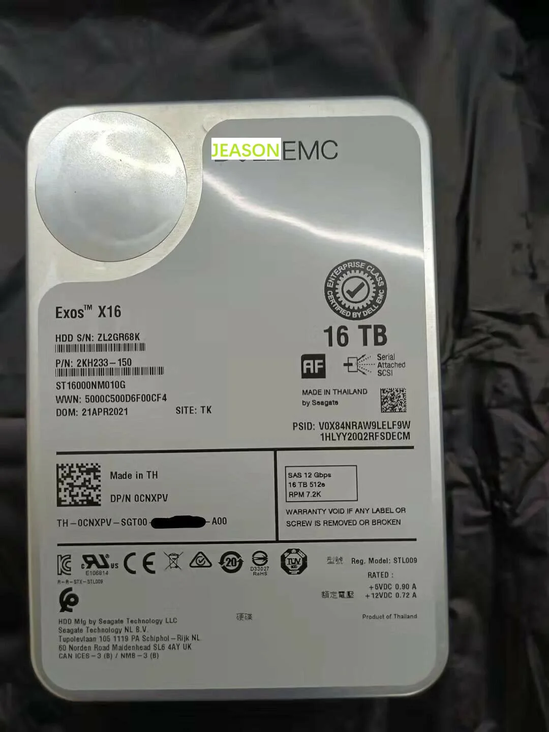Новый жесткий диск CNXPV 0CNXPV 16 Тб 7