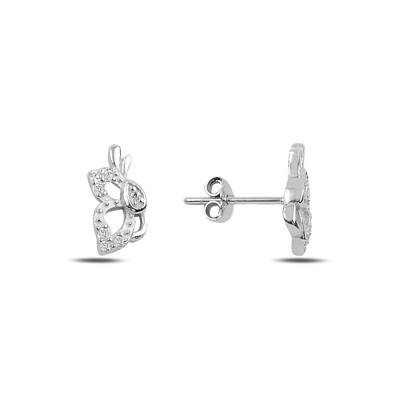 

Silver 925 Sterling Zircon Butterfly Earrings