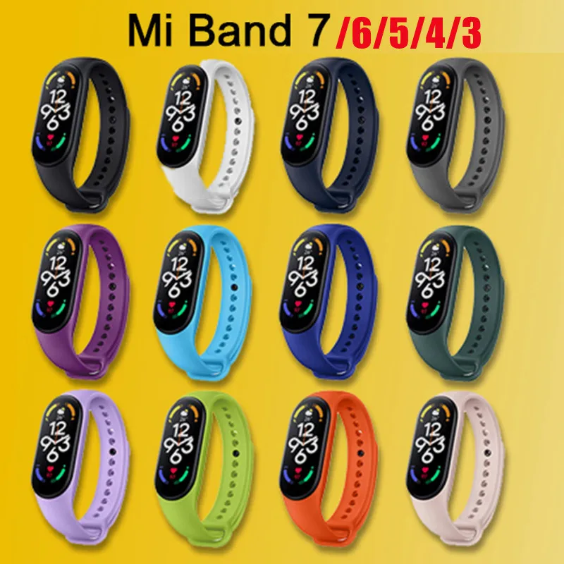 

Bracelet for Xiaomi Mi Band 7 6 NFC Sport Silicone Smart watch Replacement Wristband Miband 4 Belt correa mi band 5 4 3 Strap
