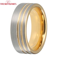 8mm gold fashion jewelry tungsten carbide engagement ring wedding band for men women comfort fit