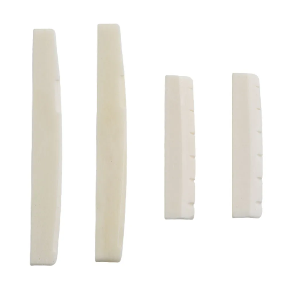 

2 Sets 4 Pcs 6 String Acoustic Guitar Bone Bridge Saddle 72mm And Nut 43mm Cow Bone Nut Top Folk Pillow Folk Bottom Pillow