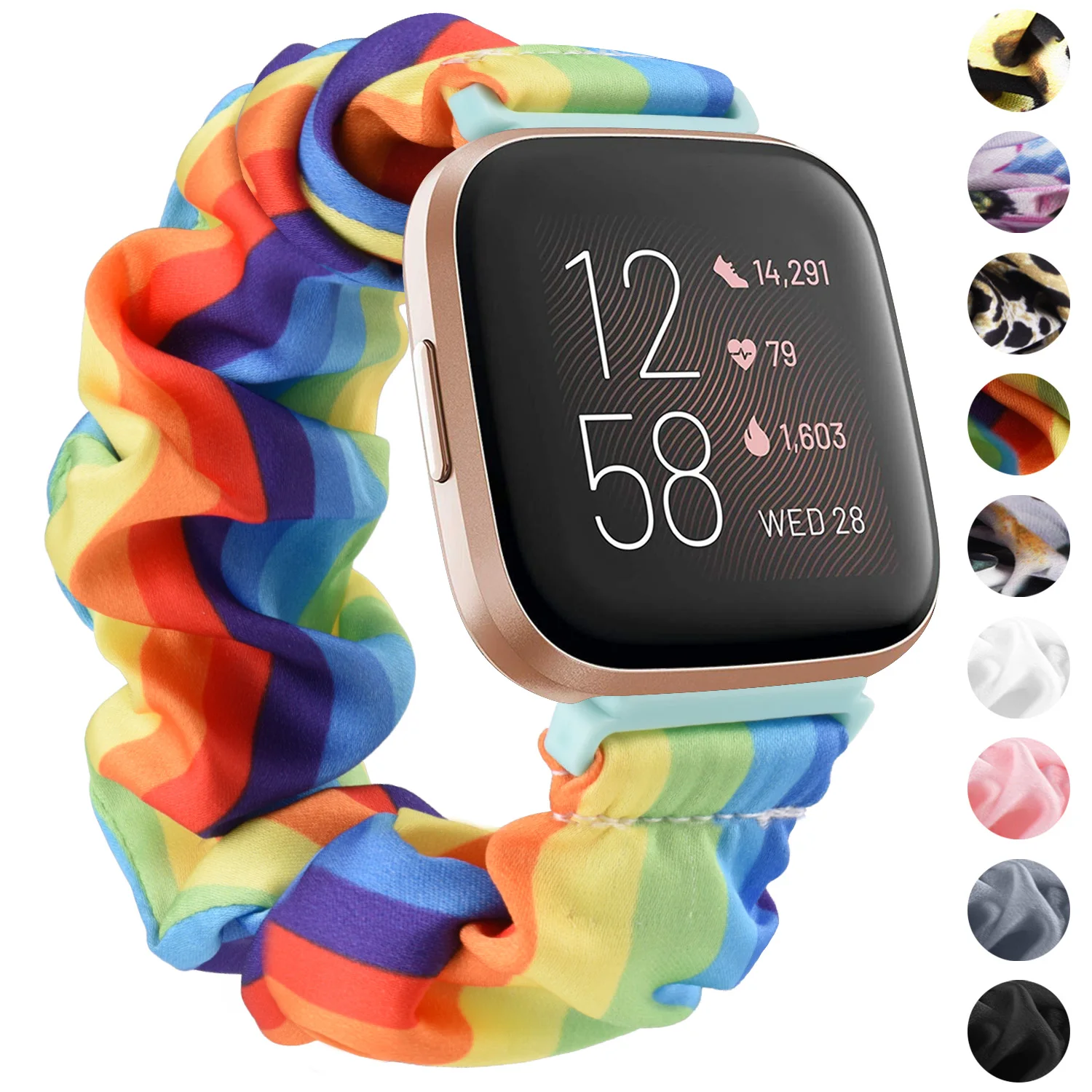 Elastic Fabric Bands For Fitbit Versa 2 Versa Strap Lite Soft Sport Strap Replacement Scrunchie Strap for Versa Versa 2 Band