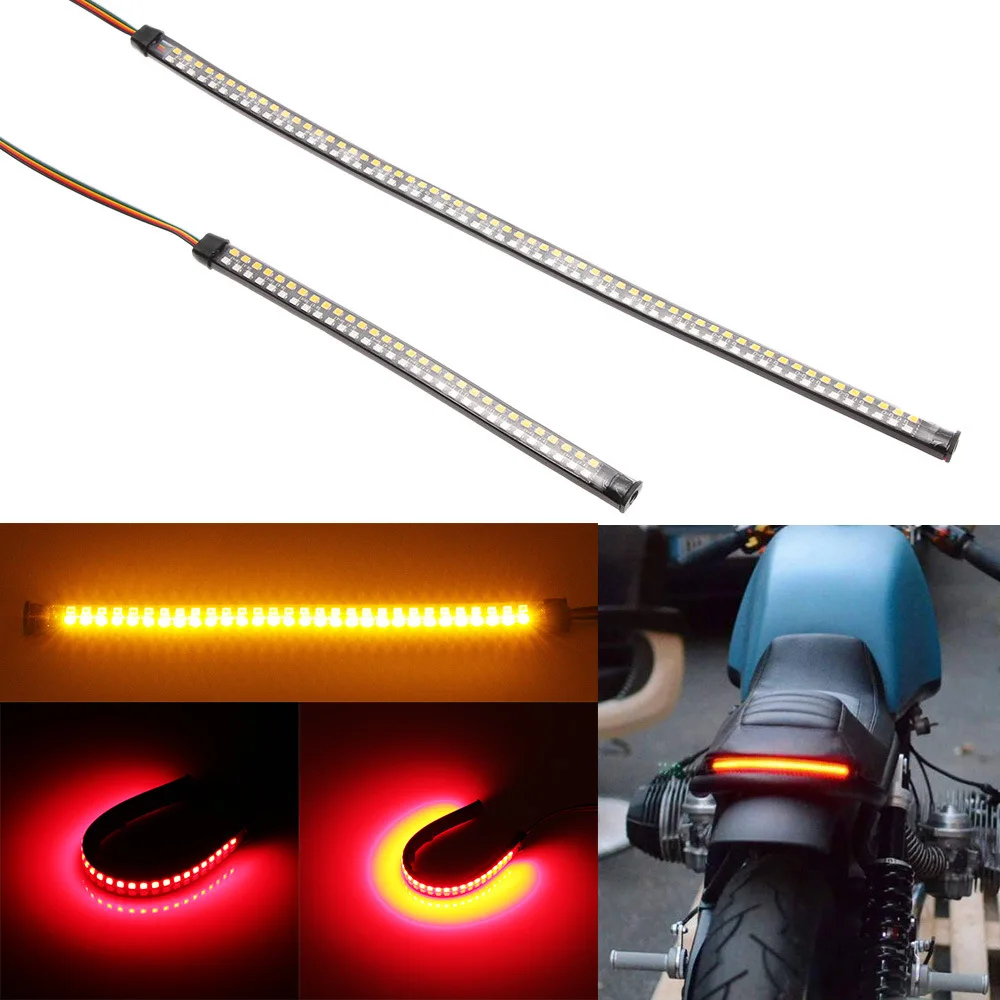 

1pc Scooter Motorcycle LED Light Strip Bar Tail Brake Turn Signal Strip Lights Parts for Truck Car Motorcycle Stop Signal Light
