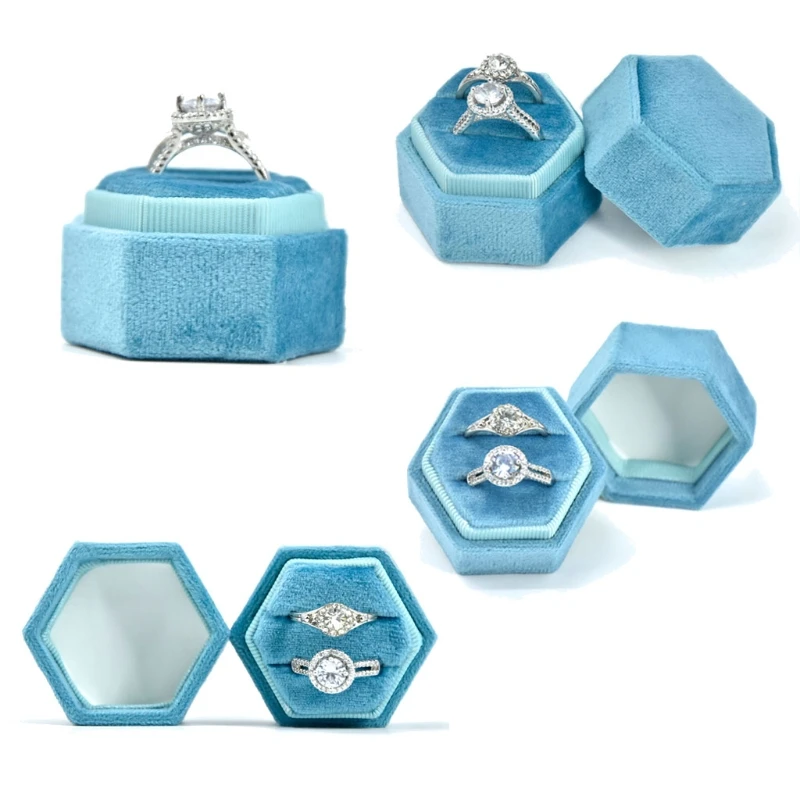 Бархатная шкатулка для ювелирных изделий коробка помолвки и свадьбы хранения