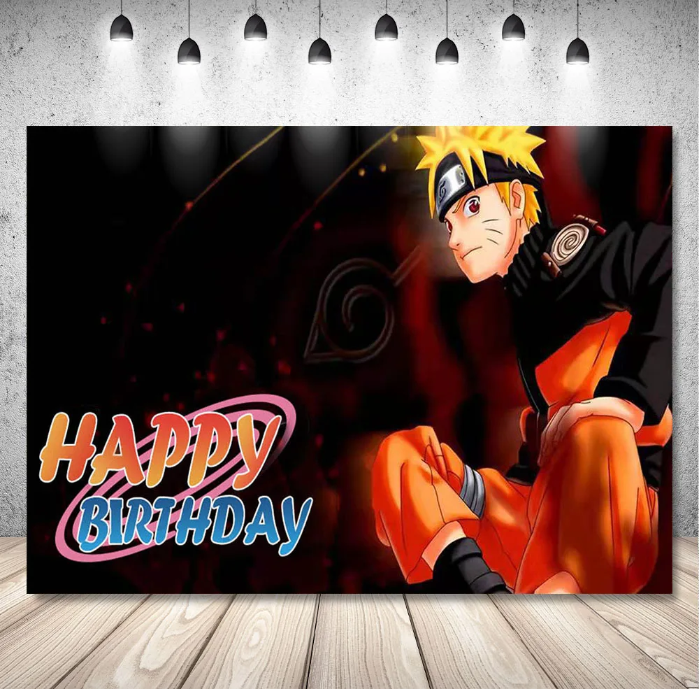 DIXSG Ninja Photography Backdrop Yellow Hair Boys Birthday Baby Shower Japanese Anime Banner Background Fire Photo Studio Props