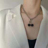 black cherry pendant necklace jewelry female hip hop personality ins versatile neck chain clavicular chain ornaments