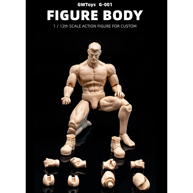 

GWToys 1/12 G001 Muscular Male Super Flexible Body 12'' Man Soldier Action Figure In Stock