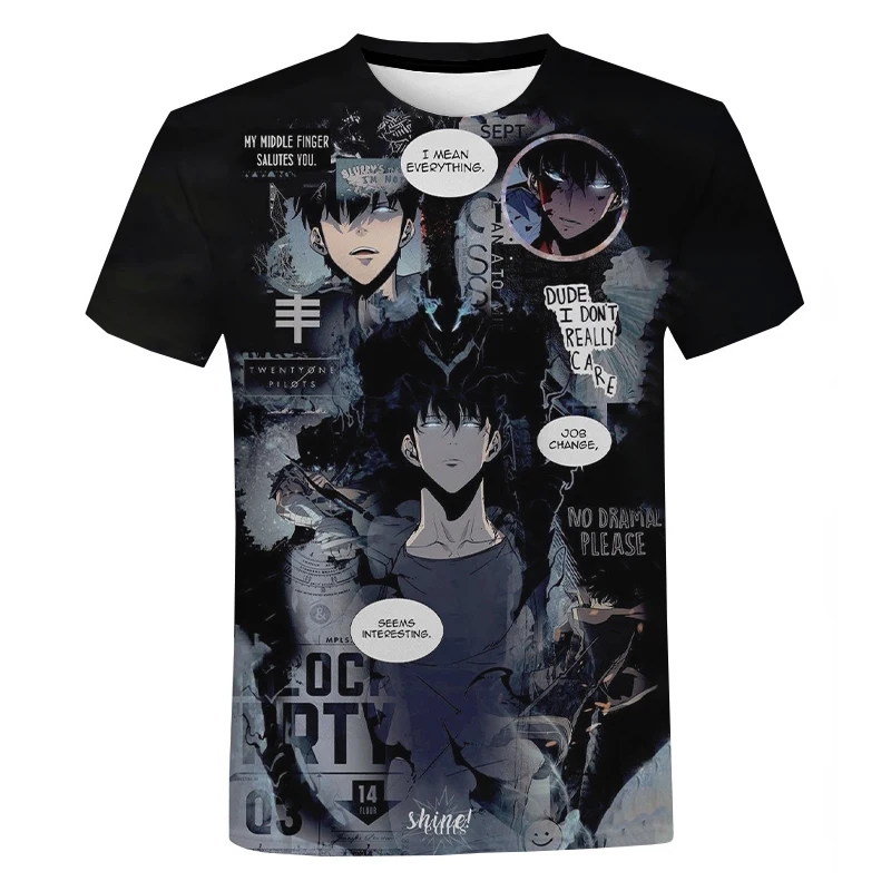 

Comics Solo Leveling 3D Printed boy costume anime Harajuku T-shirt summer men T-shirt fashion tops T-shirt plus size streetwear