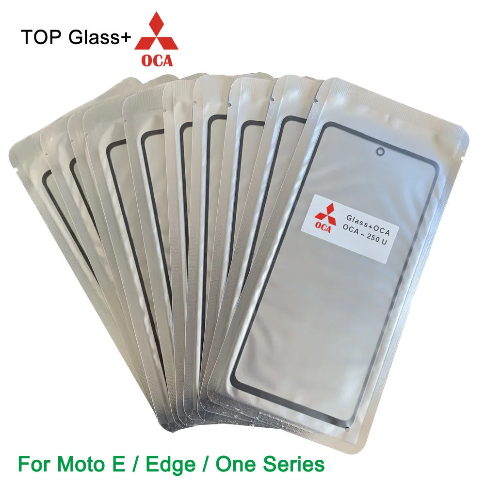 10 шт./лот Стекло + OCA LCD передняя внешняя линза для Motorola Moto E E5 E6i E6s E7 E7i E20 E30 E40 Edge 20 X30