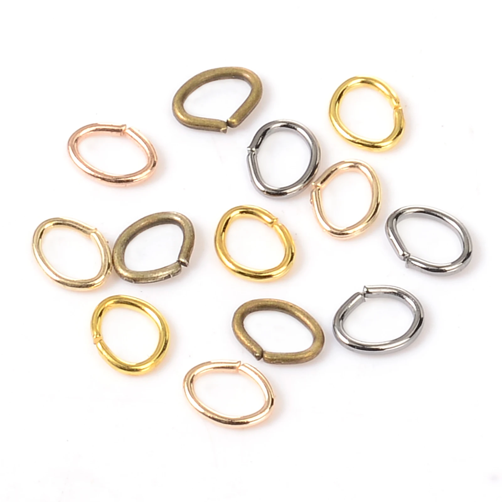 

300pcs/lot 5x4mm Plated Gold Color Metal Ring Oval Jump Ring Split Rings Connectors for DIY Jewelry Making Findings Accessories