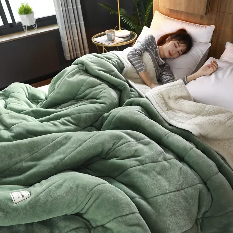 

Luxury Super Warm Fleece Blanket Throws Winter Adult Bed Cover Home Soft Blankets Thick For Beds Blankets Bedding Dropshipping