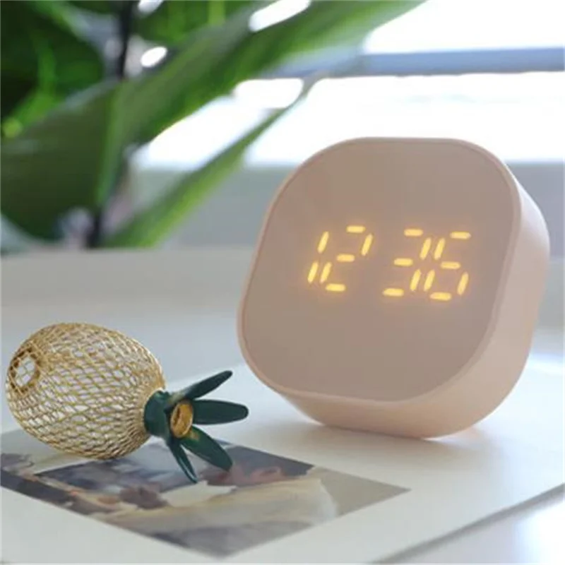 

Электронный квадратный бесшумный прикроватный будильник, умные часы с датчиком температуры, магнитные притягательные настольные часы, дом...