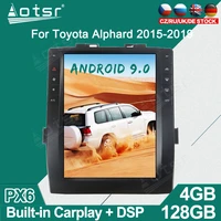 2din carplay tesla px6 screen android 9 0 car radio for toyota alphard 2015 2019 multimedia dvd player navigation gps head unit