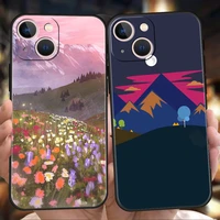 bandai painted scenery phone case cover for iphone 12 13 pro max xr xs x iphone 11 7 8 plus se 2020 13 mini silicone soft shell