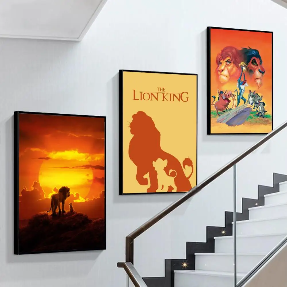 

T-the L-lion-Kings Poster Self-adhesive Art Poster Retro Kraft Paper Sticker DIY Room Bar Cafe Vintage Decorative Painting
