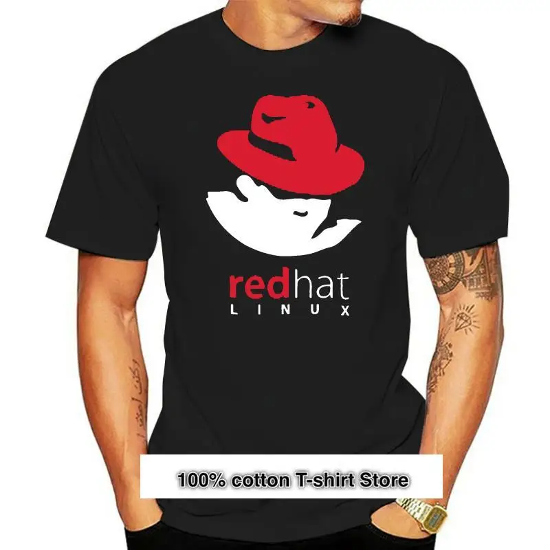 

-Camiseta Red Hat Linux OS Tron para hombre, ropa de talla S-XXXL, negra