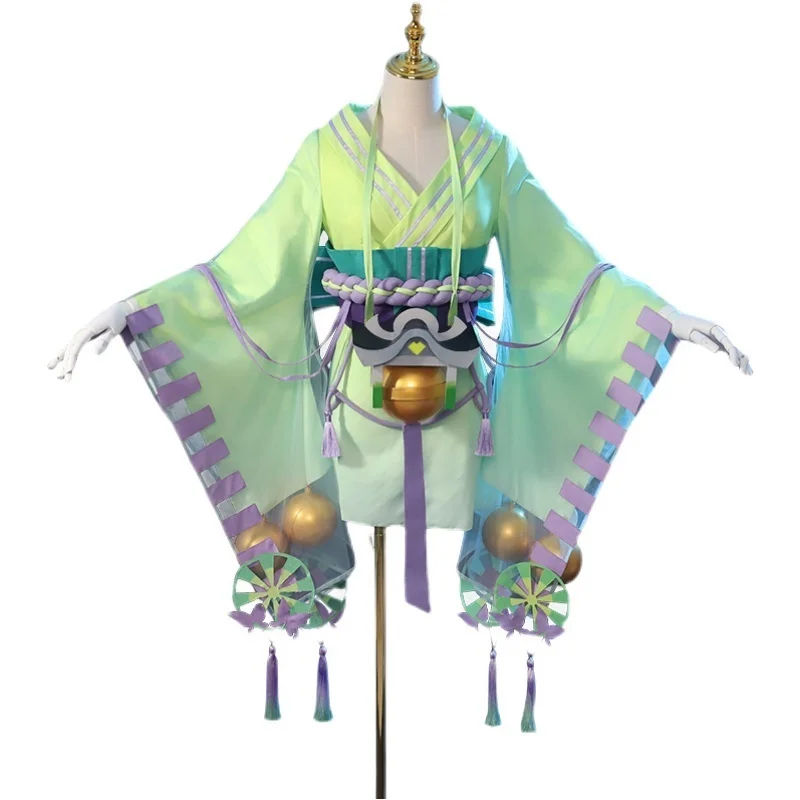 

Костюм для косплея игры Onmyoji SSR Yuanjieshen, костюмы на Хэллоуин, кимоно, ветряные колокольчики, костюмы для косплея из новой кожи, полный комплект,...