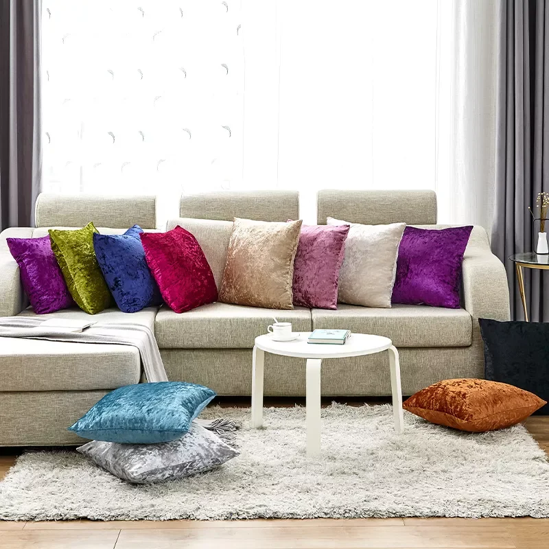 

Soft Pillow Cover Soild Color Cushion Cover for Living Room Sofa 45x45cm Decorative Kussenhoes Nordic Housse de Coussin