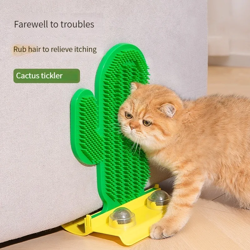 

Cat Cactus Toy Scratching Rubbing Device Hair Comb Anti-itching Massage Brush Fixed Door Seam Pet Cleaner Supplies Cats Products