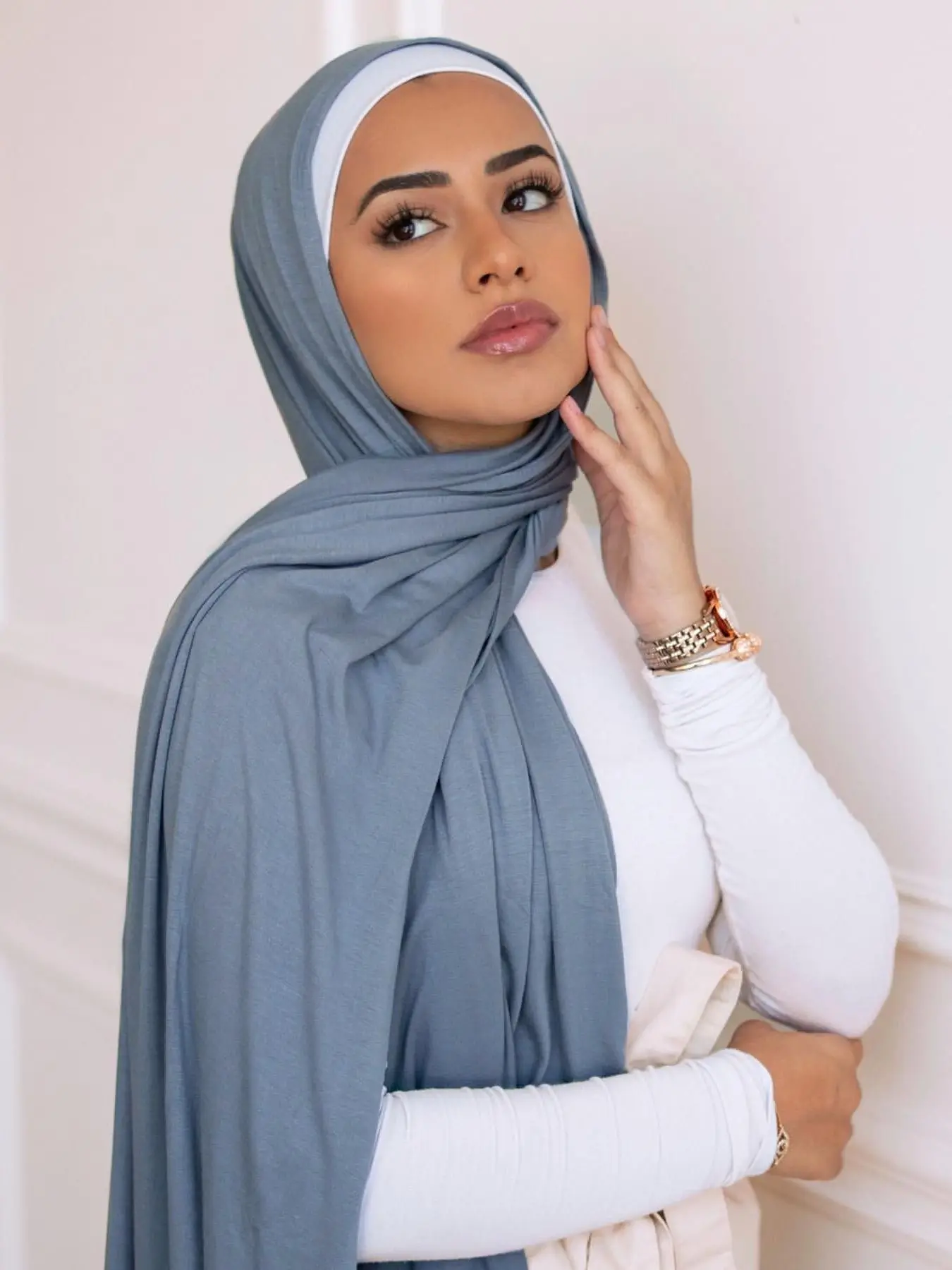 Premium Jersey Hijab Scarf For Muslim Women Turban Femme Africaine Hijabs For Woman Head Wrap Hoofddoek Headscarf Jilbab Ramadan