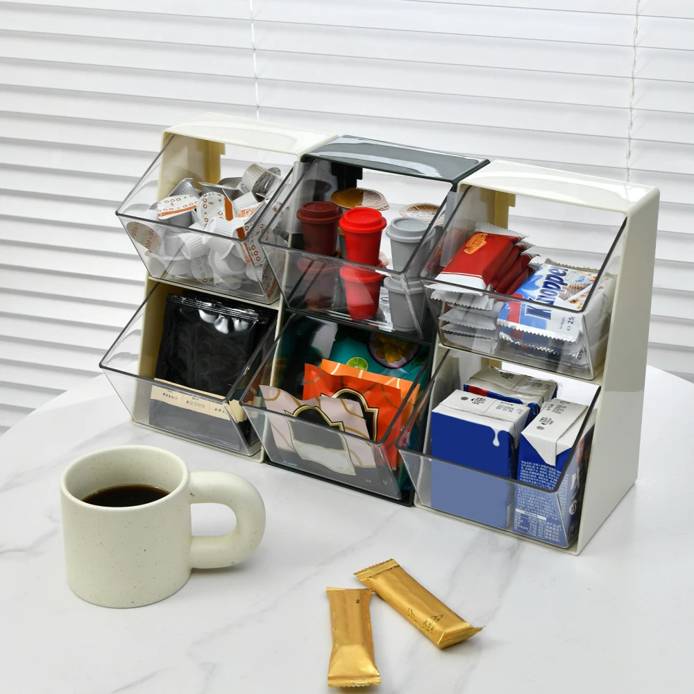 

Organizer Drawer For Snacks Cosmetics Tea Bag Storage Box Space Saving Durable Practical Two Layer 13.8 X 12.5 X 25cm Shelf