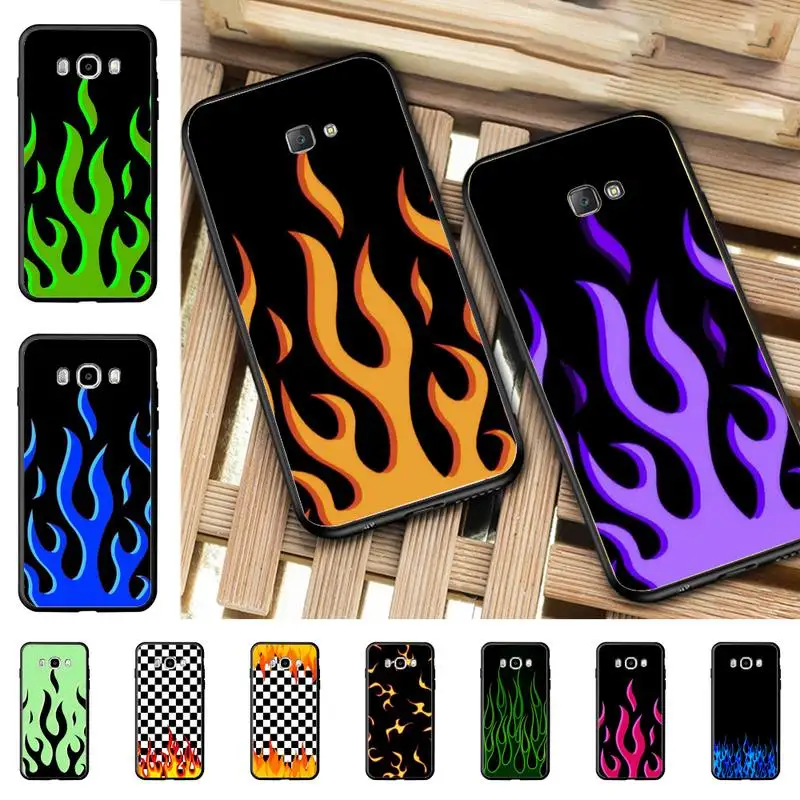

YNDFCNB Flame Painted Fire Pattern Phone Case for Samsung J 2 3 4 5 6 7 8 prime plus 2018 2017 2016 core