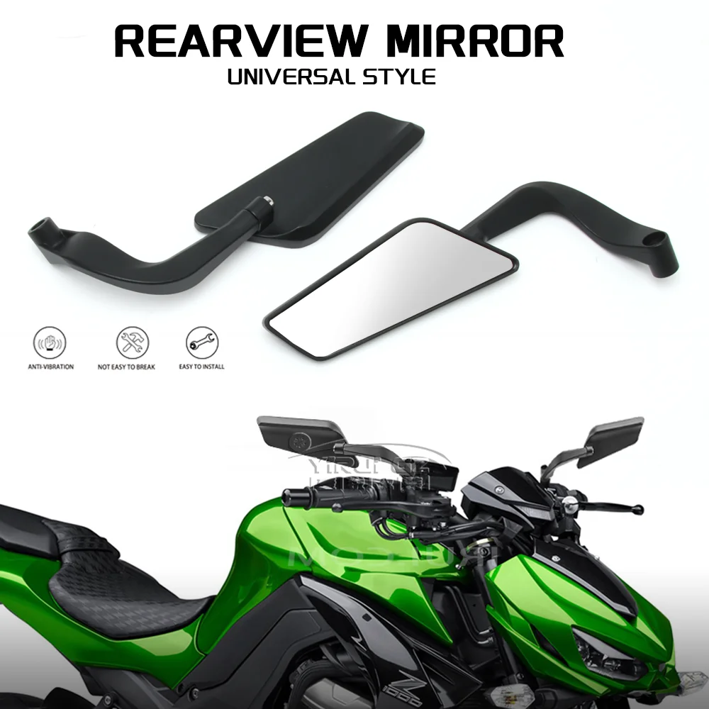 Фото Для KAWASAKI Z H2 Z400 Z500 SE Z650 Z800 Z900 Z1000 мотоциклетное ветрокрыло Stealth Winglets зеркала заднего вида новое зеркало бокового вида №1