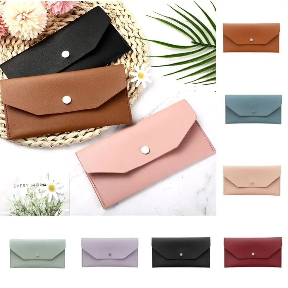 

Korean Style Women Long Envelope Wallets Fashion PU Leather Multifunctional Coin Purse Portable Female