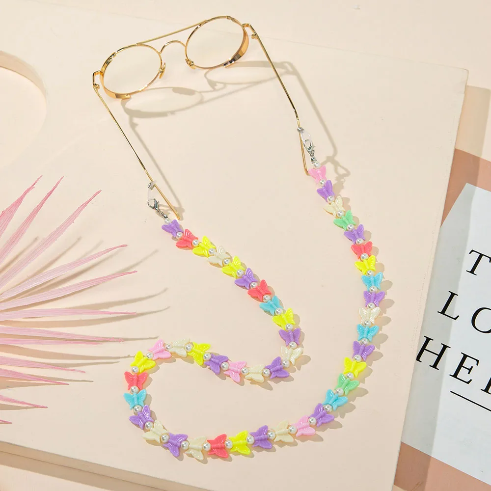 

String Fashion Heart Star Butterfly Beaded Acrylic Pearls Mask Anti-lost Lanyard Glasses Chain Glasses Rope Mask Rope