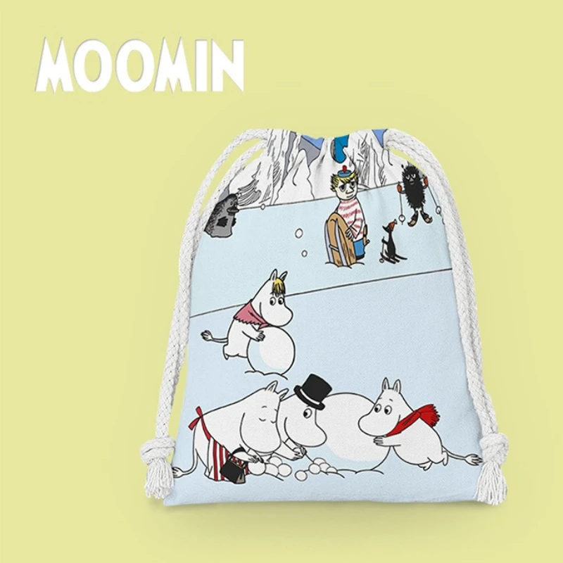 Фото Мешочек на шнурке из серии Kawaii Anime Moomins, с мультяшным дизайном, милый, с HD-печатью, большой вместимости, портативная сумка для хранения, подарок №4