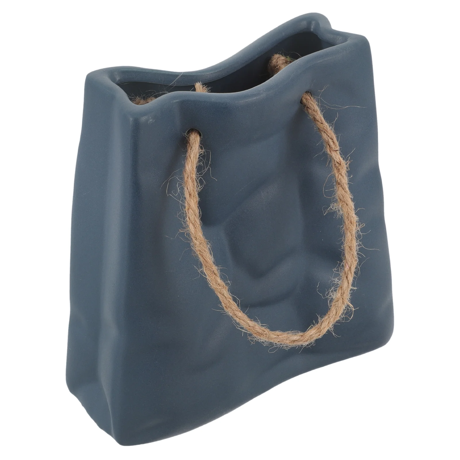 

Flower Arrangement Ceramic Vase Vases Unique Purse Bag Decorate Craft Monochrome Glazed Porcelain Decorative