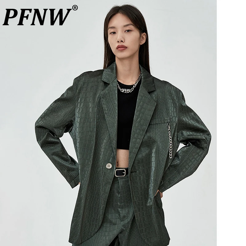 

PFNW Autumn Winter New China-Chic PU Leather Jacket Men's And Women's Tide Fashion Brand Loose High Street Silhouette 12Z2396