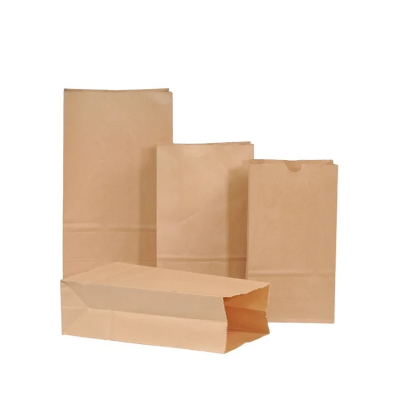 

Wholesale Eco-friendly SOS white paper bag flat bottom supermarket shopping food packaging take away bag